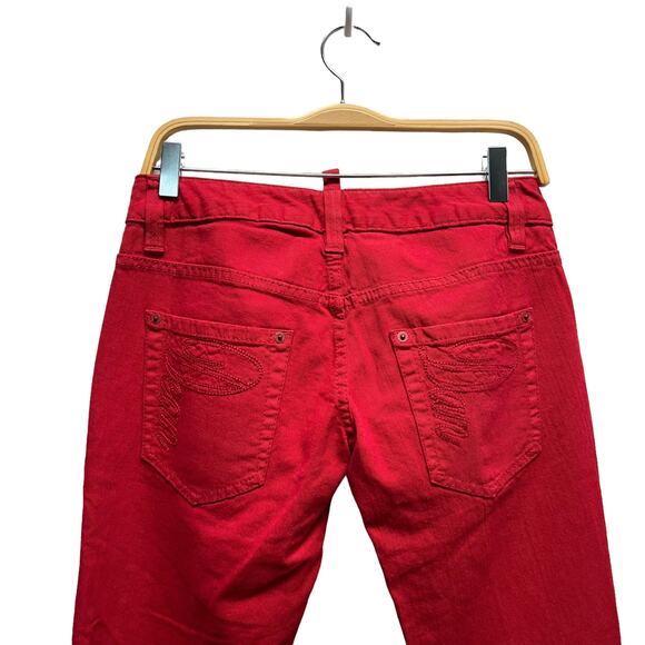 NWT Dsquared2 Red Jeans Low Rise Y2K Women’s Size‎ 44 (8 US) - Picture 7 of 11